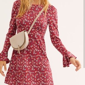 Free People Say Hello Long Sleeve Mini Floral Dress